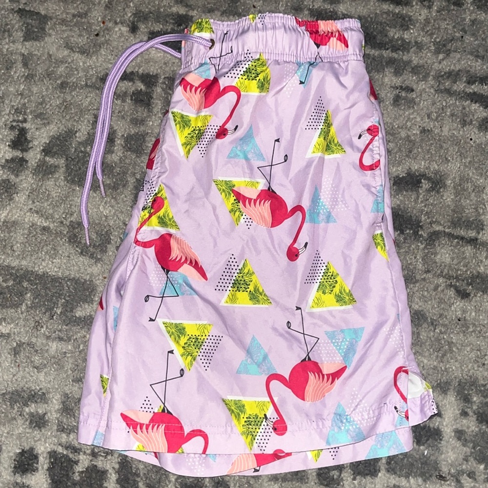 Pink Flamingo Short Swim Trunks